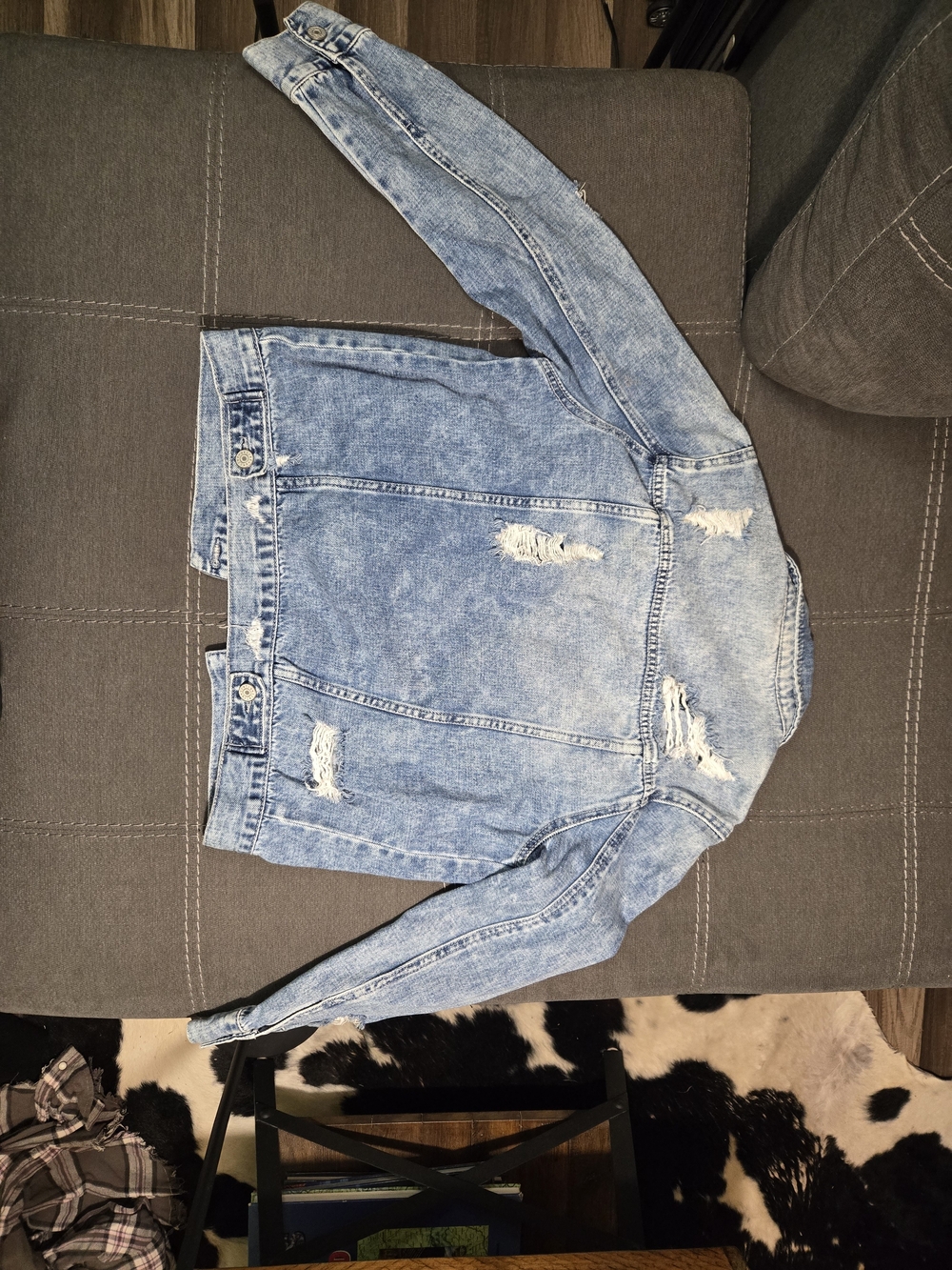 refuge Light Blue Distressed Denim Jacket - Picture 2 of 3